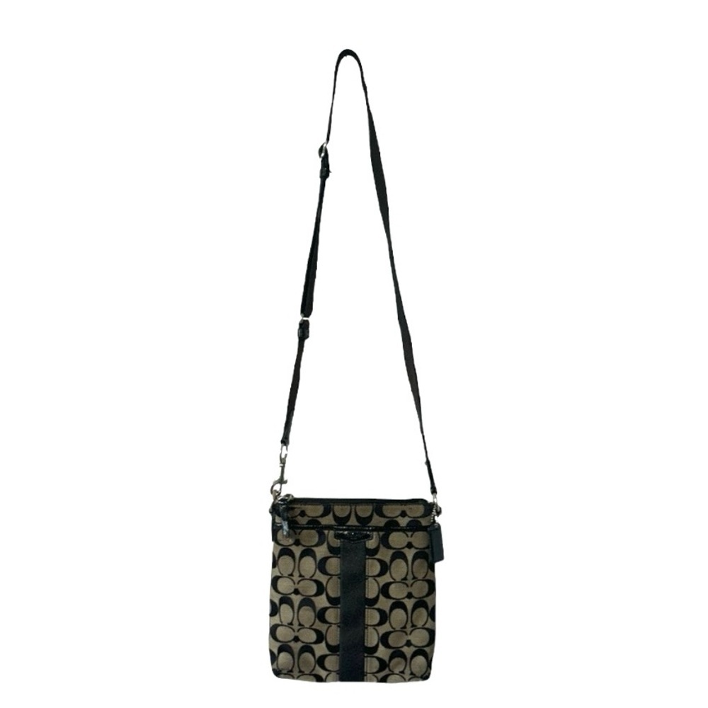 Coach Canvas CC Small Crossbody Bag Handbag Black Tan Adjustable Y2K Needs TLC